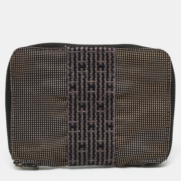 HERMES Grey Canvas Herline Zip Wallet - Picture 5 of 8